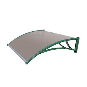 Козырек Fakro StopRain 1500мм Кронштейн - зеленый, Поликарбонат - бронзовый (КЗ-ПБ, под заказ)