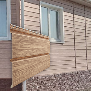 Docke ЛЮКС Сайдинг D6S Брус Монреаль 3600х300мм 1.08м2 Рябина