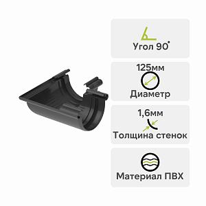 Угол желоба 90° Альта-Профиль Элит ПВХ Графит